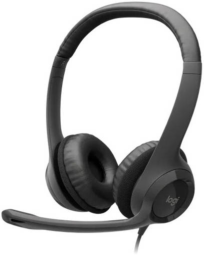 Logitech H390 Wired Headset for PC/Laptop, Stereo Headphones with Noise Cancelling Microphone