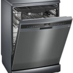 Siemens SN23HC65MMD iQ300 Free-Standing Dishwasher, 6 Programs, 60cm Dishwasher, Heat Exchanger Drying Machine, Home Connect, Brushed Black Steel Anti-Fingerprint