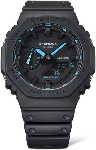 Casio G-Shock Neon Accent Series Analog-Digital Watch, Shock Resistant, 20 Bar Water Resistant, Resin Band, Mineral Exterior Glass, 12/24 Hour Format